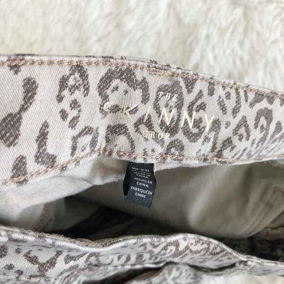 WHBM the skinny ankle crop jeans animal print size 10 30 slim q8 - Picture 4 of 10